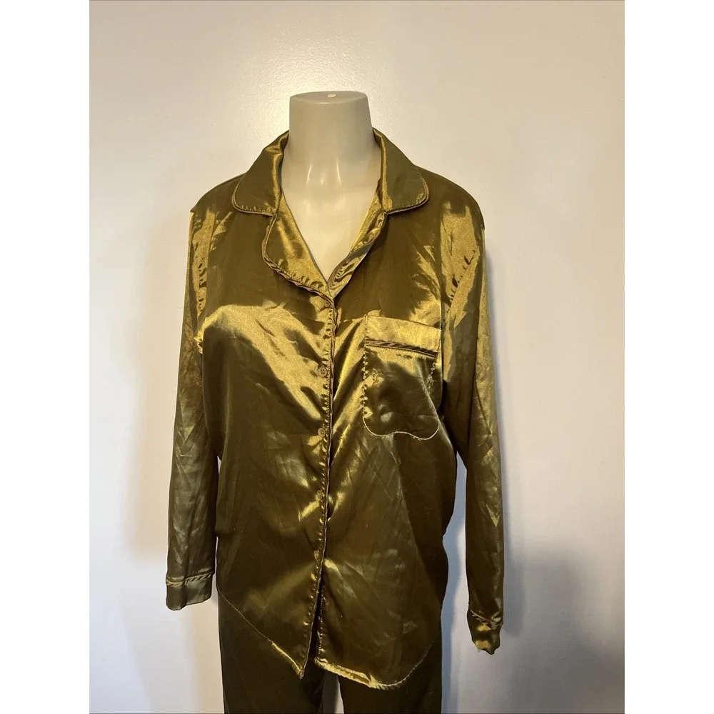 Taylor Swift Gold Satin Pajama Set Size M Swiftie Merch Sleepwear